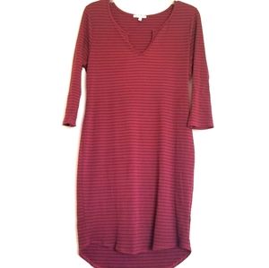 Charlotte Russe Red & Black Stripped Dress